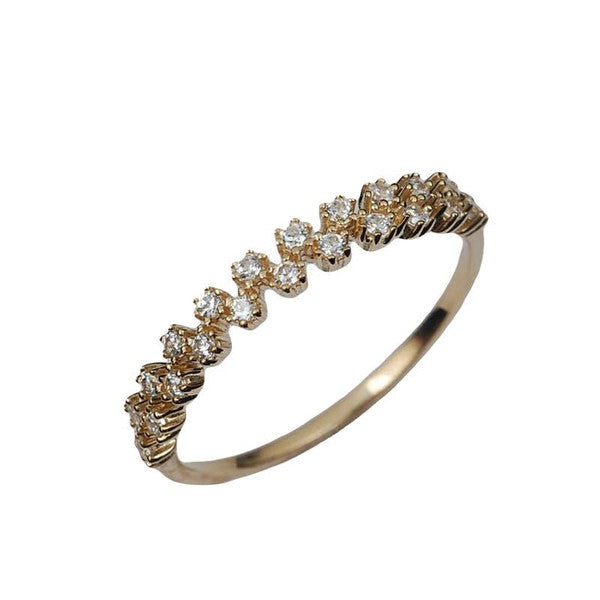 14K Gold Lace Zircon Stacking Ring