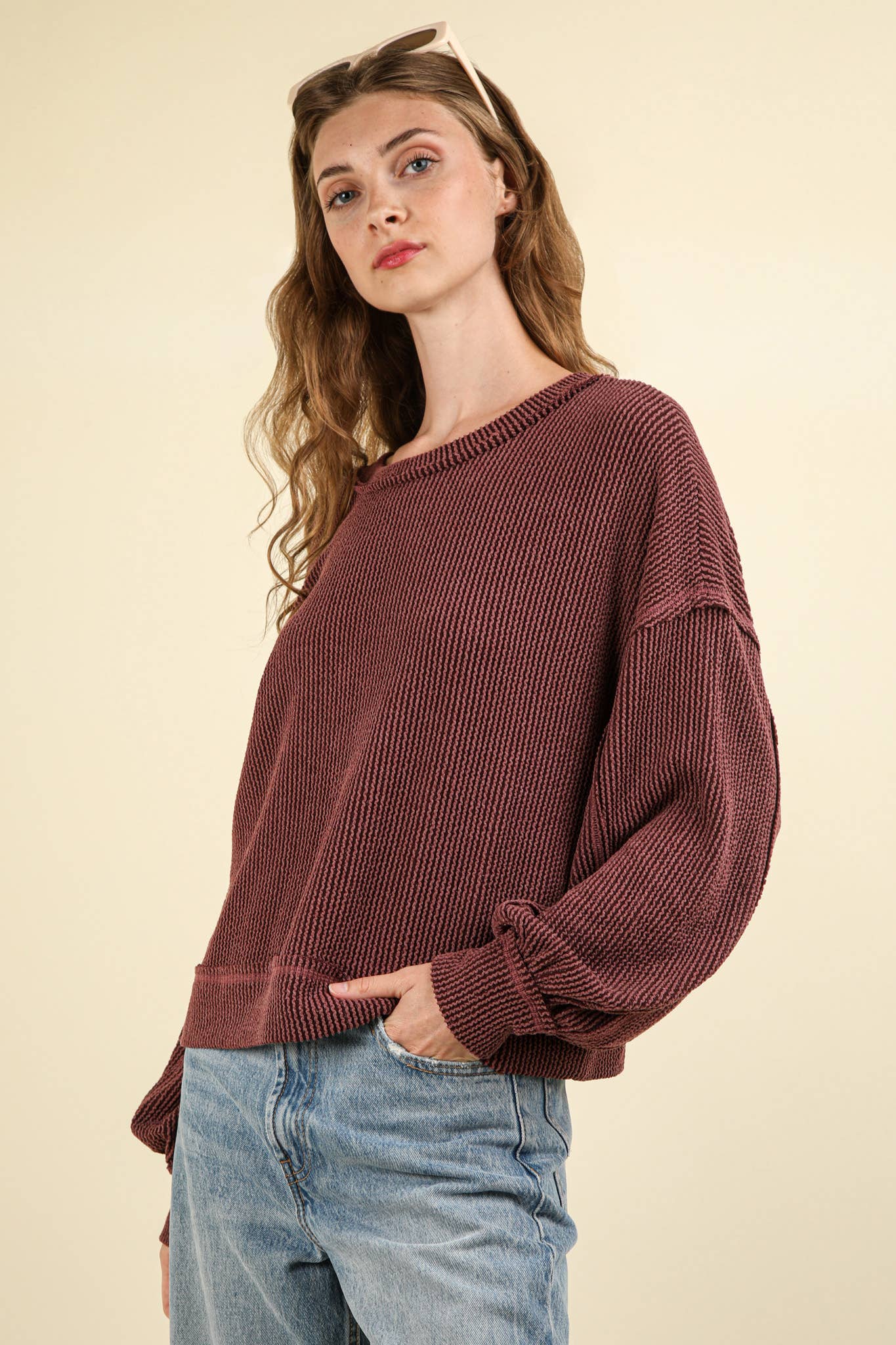 Otto Ribbed Oversized Soft Comfy knit Top