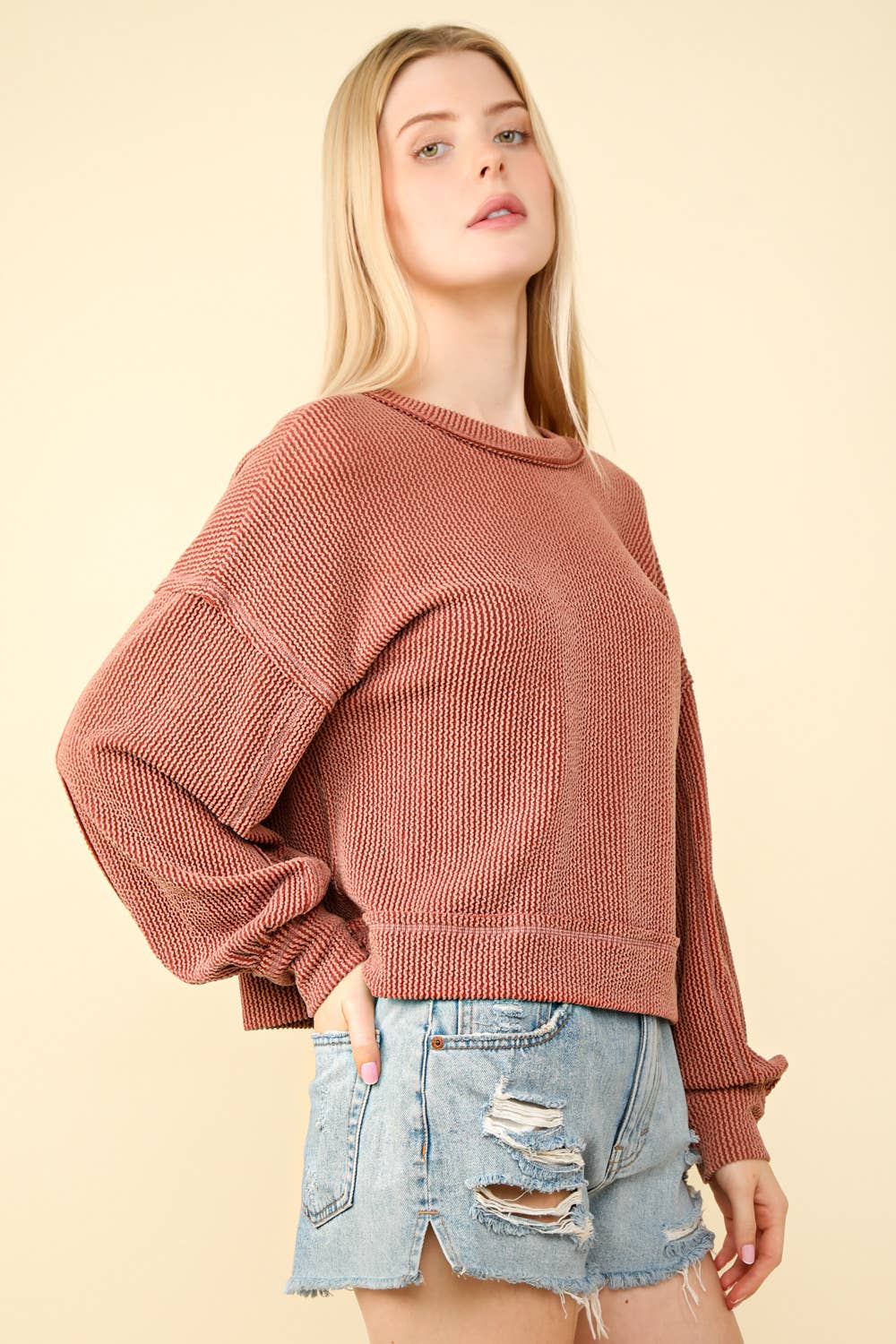 Otto Ribbed Oversized Soft Comfy knit Top