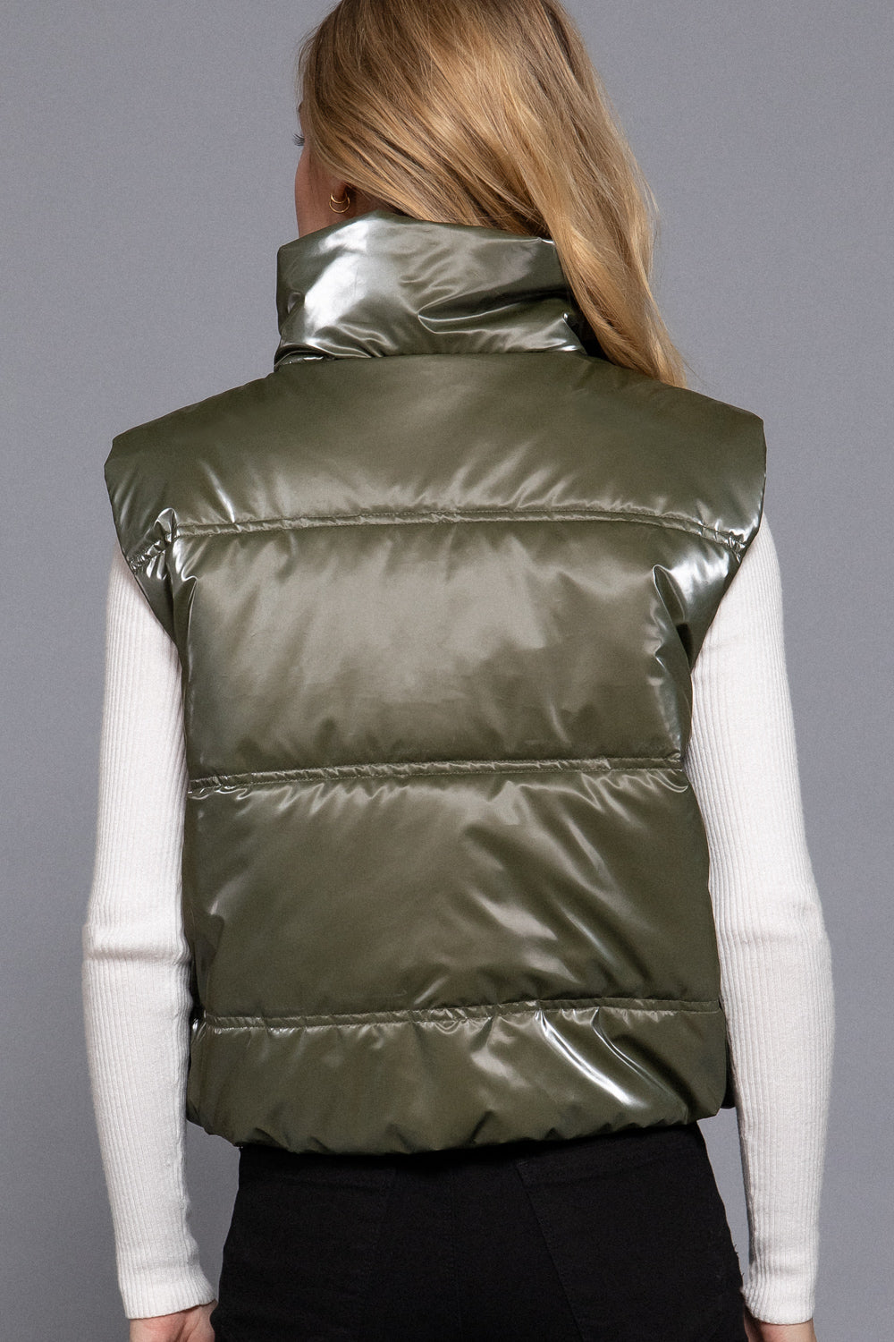 High neck zip vest