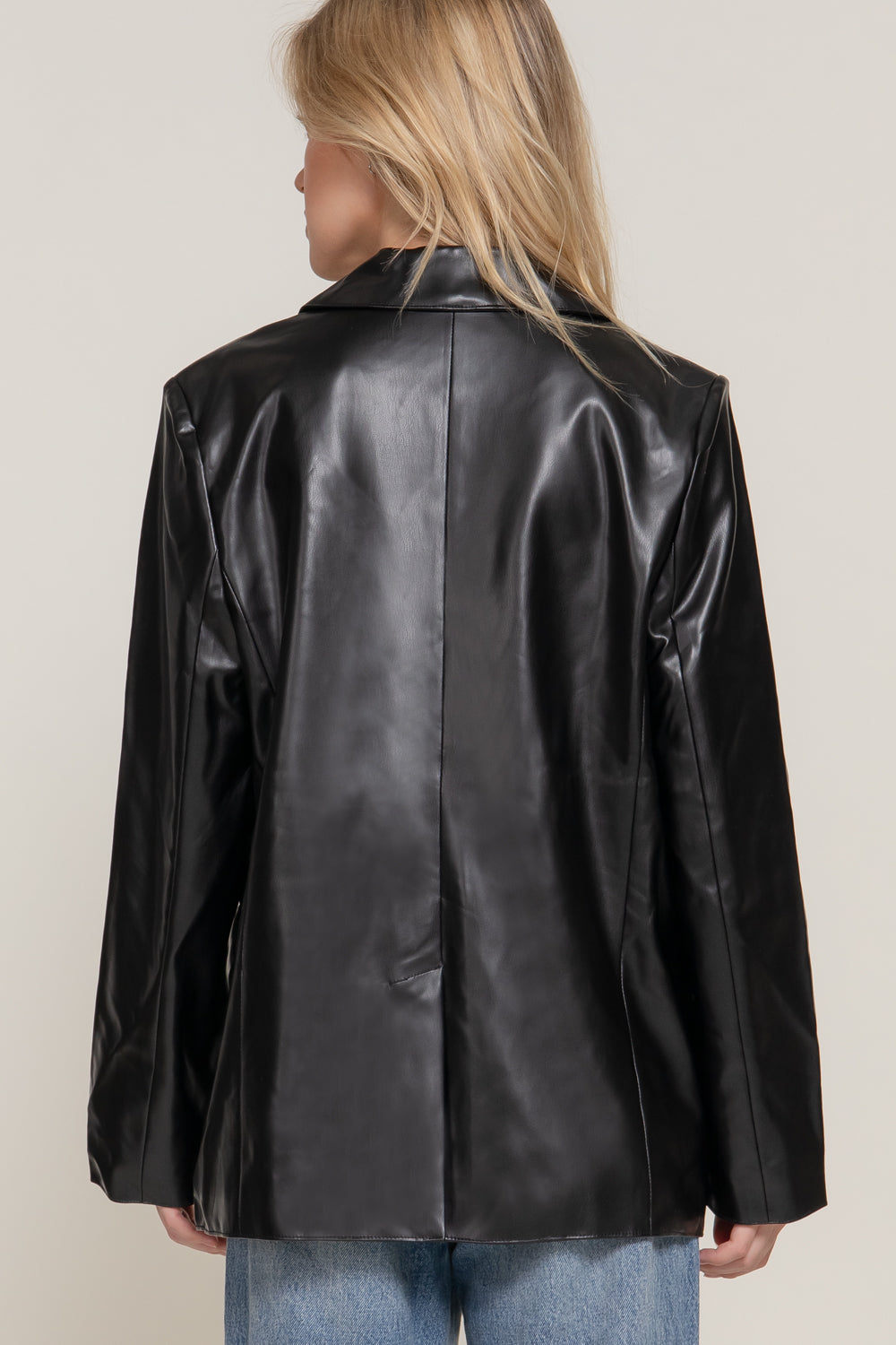 Slv faux leather blazer