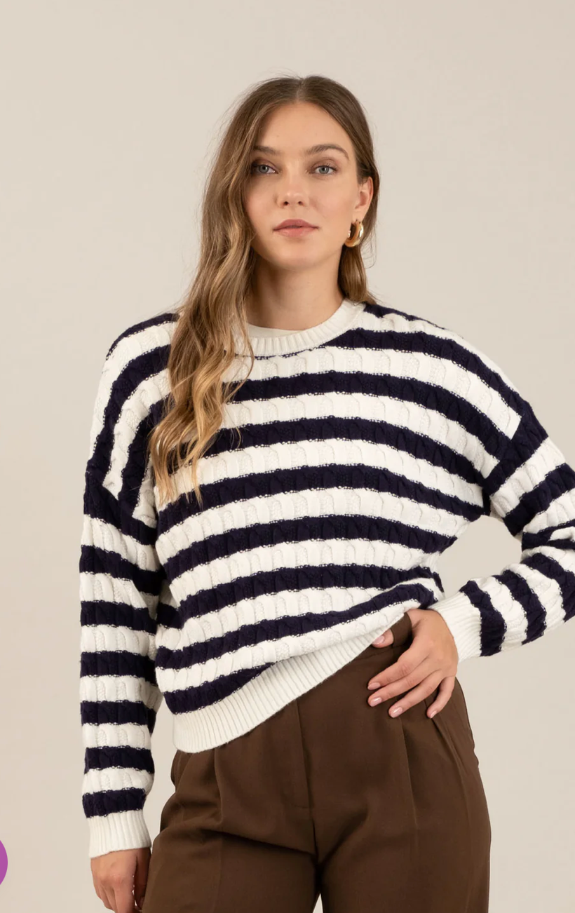 stripe crewneck