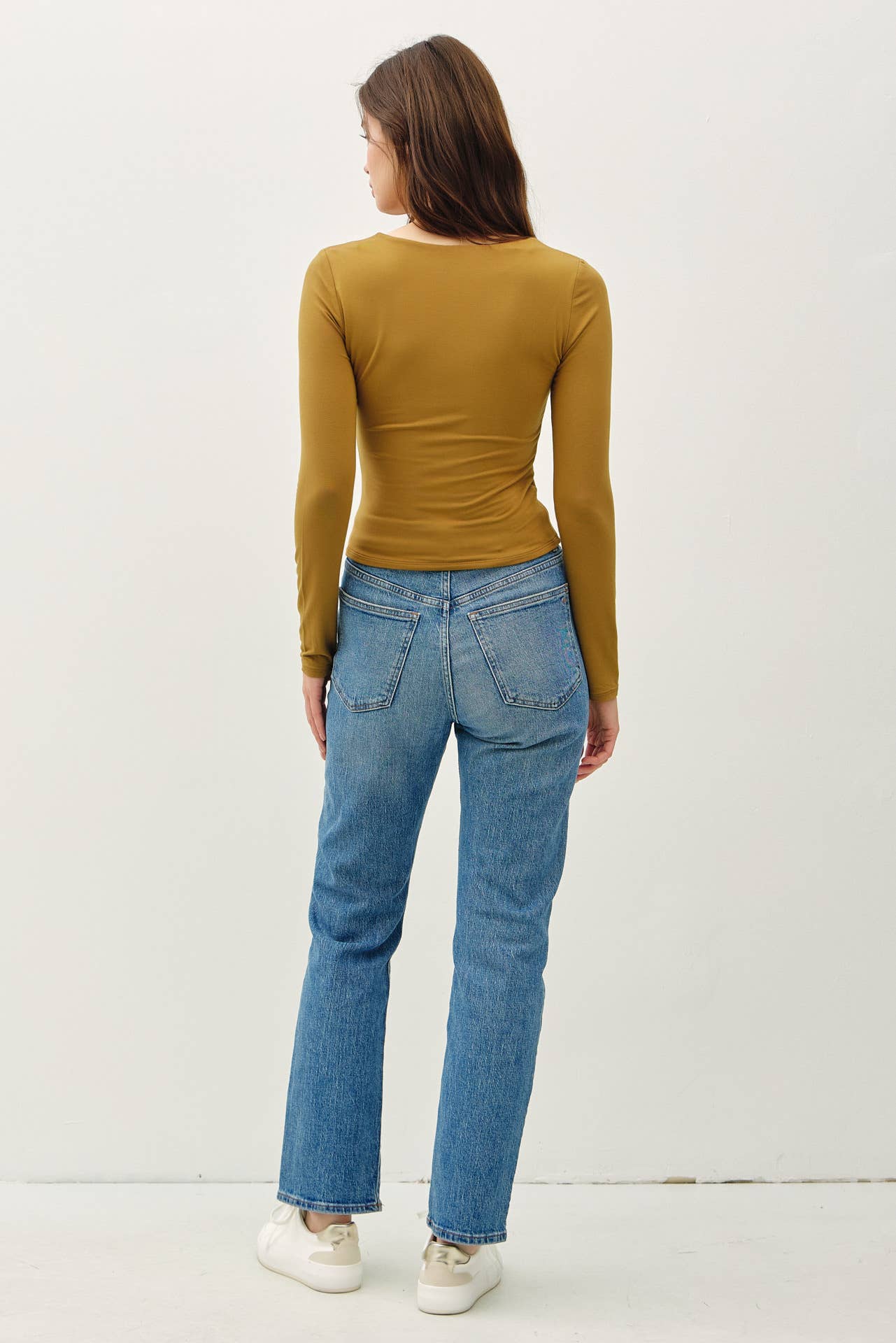 BASIC SQUARE NECK LONG SLEEVE TOP