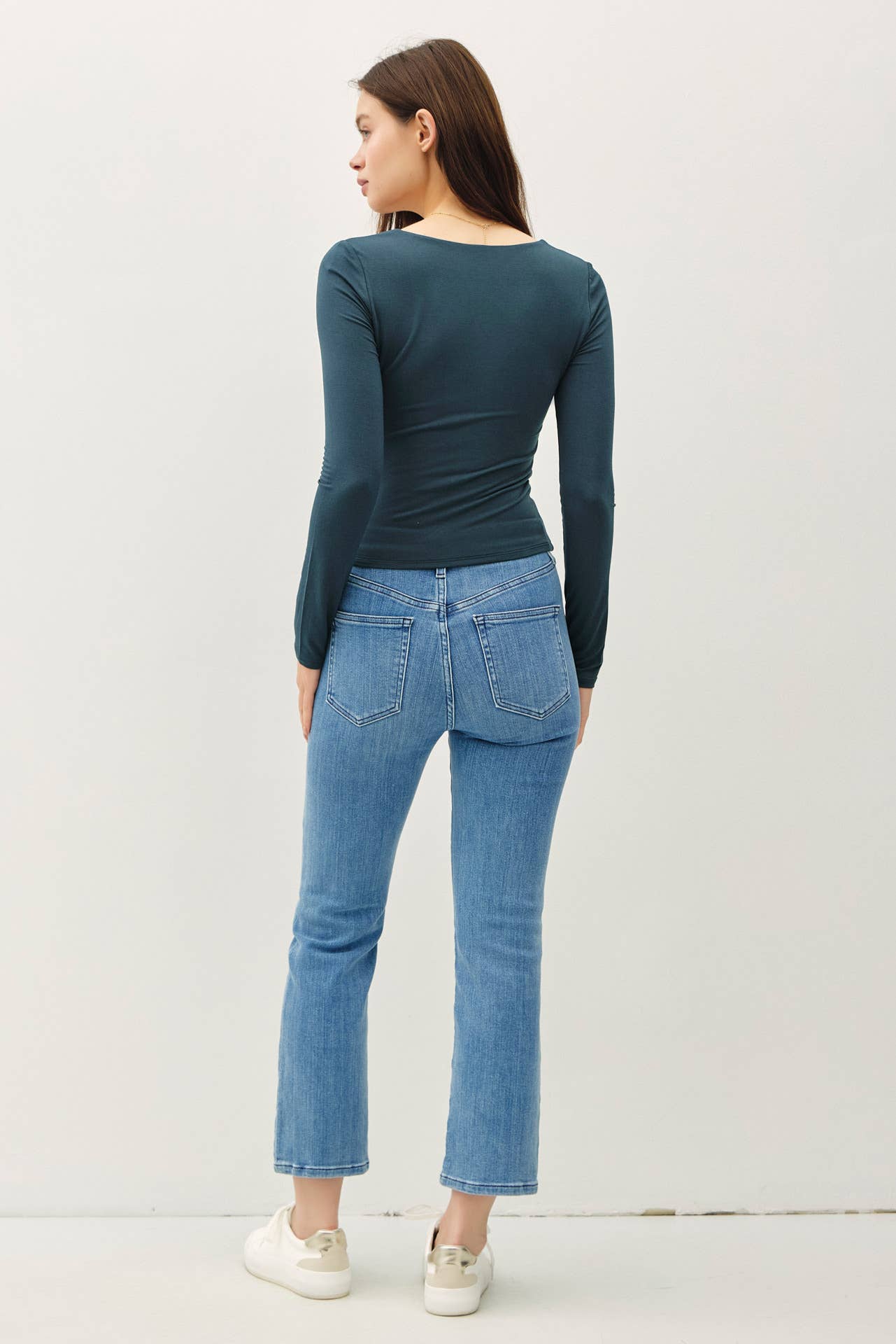 BASIC SQUARE NECK LONG SLEEVE TOP